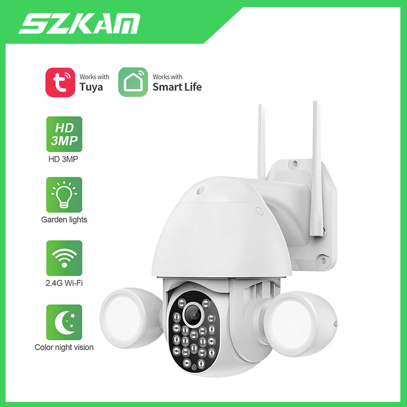 Home Security Flood Lights - Tuya Smartlife APP Pencahayaan Pintar 3MP