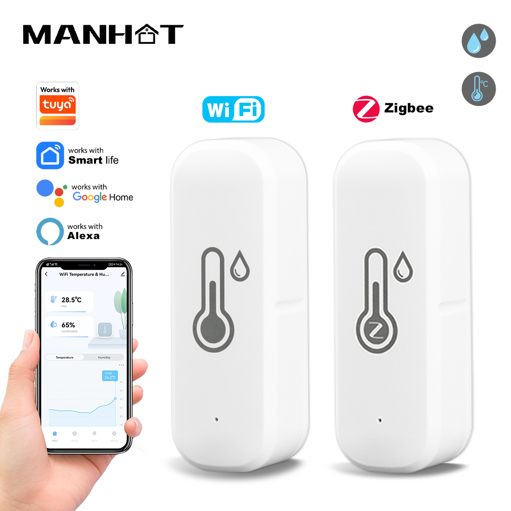 Home Security Battery - Sensor Suhu dan Kelembapan Pintar MANHOT