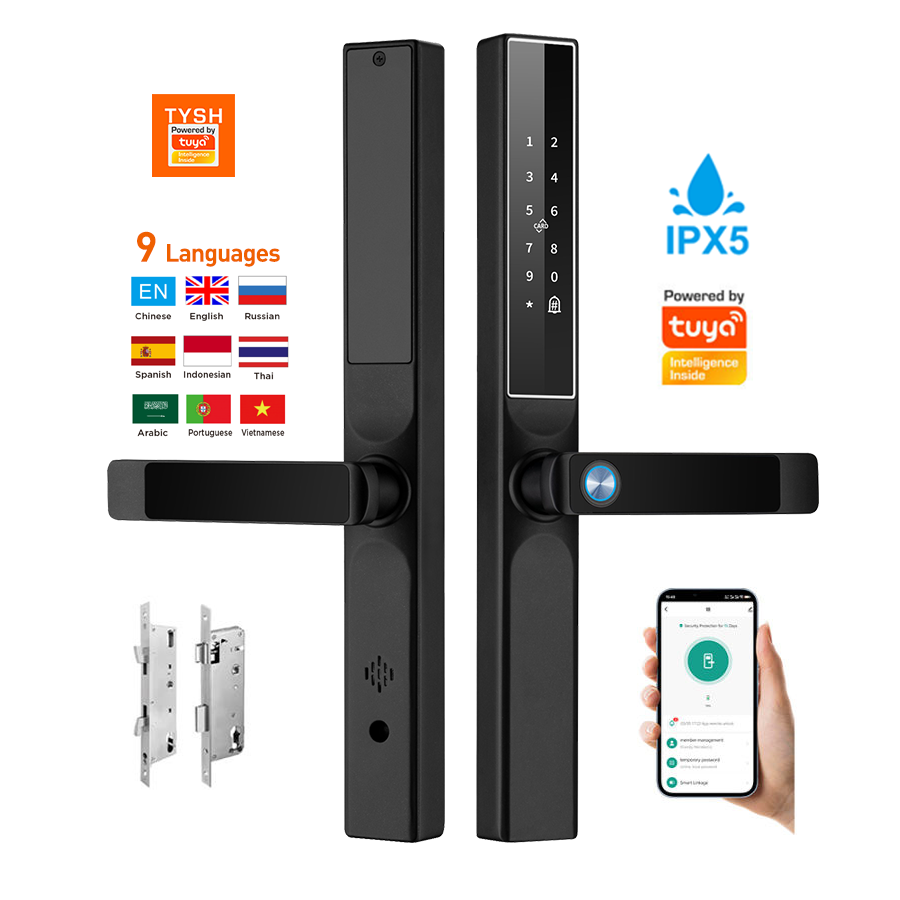 Home Security Battery - Kunci Pintu Sidik Jari Aplikasi Tuya,