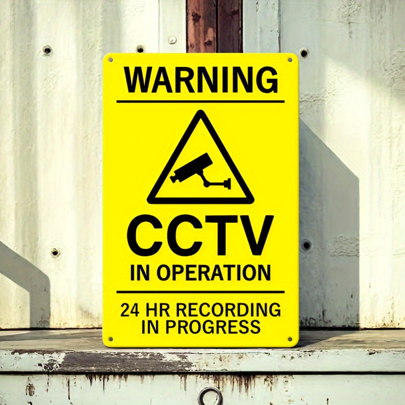Home Security Outdoor - Tanda Peringatan CCTV Logam Bergaya Vintage