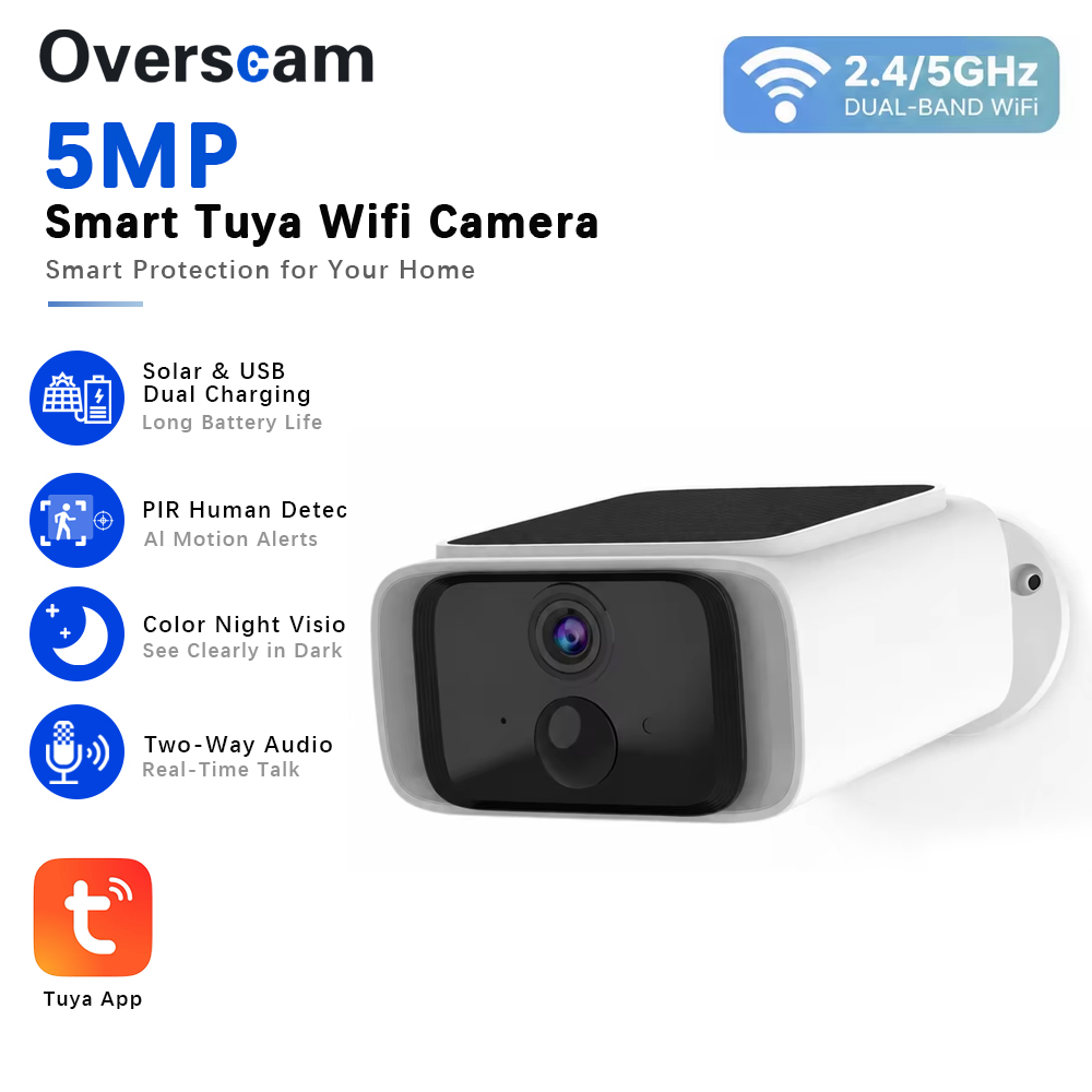 Home Security Battery - Kamera Keamanan Tenaga Surya Tuya 5MP