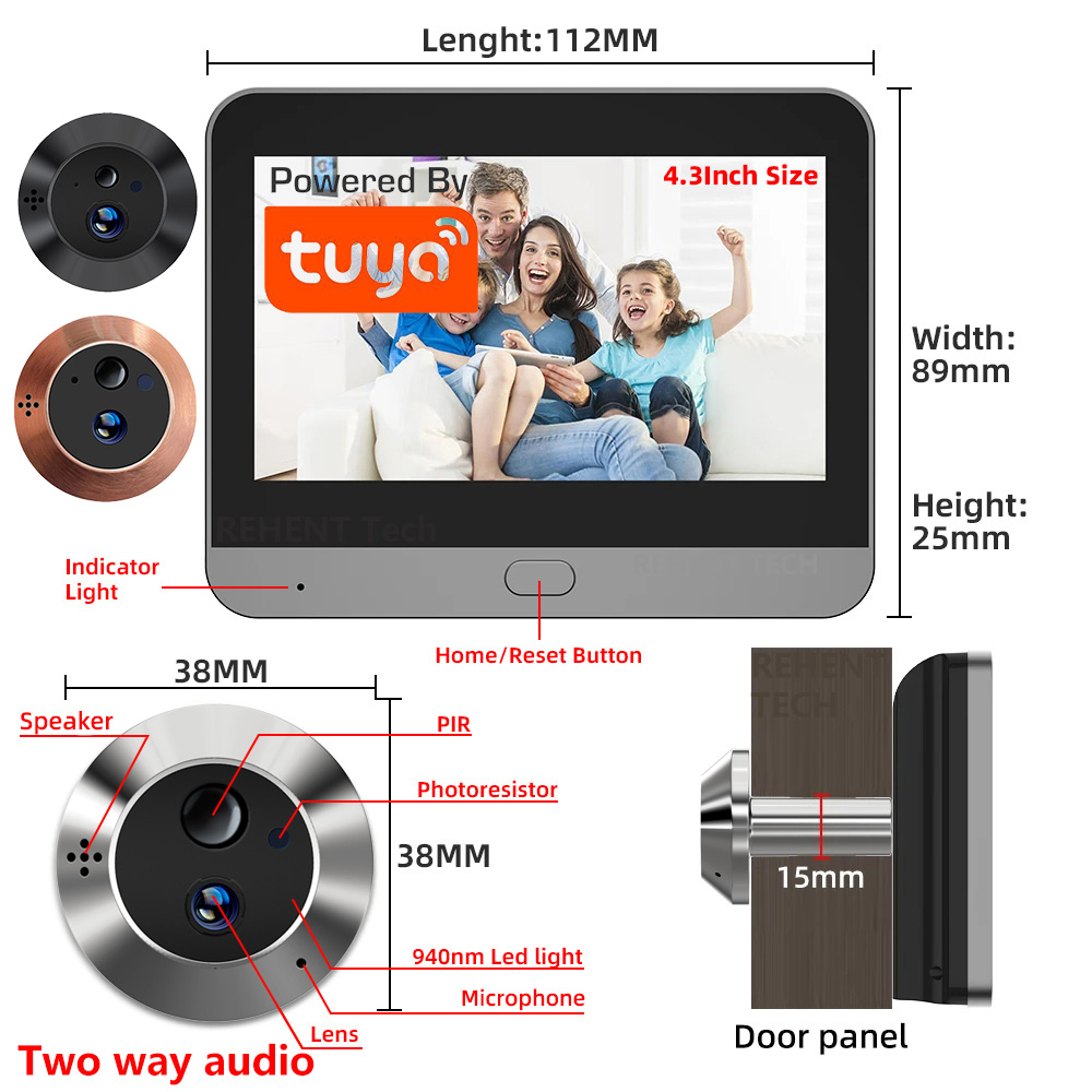 Peephole Camera Viewer - Kamera Pintu Digital WiFi Mini 3MP