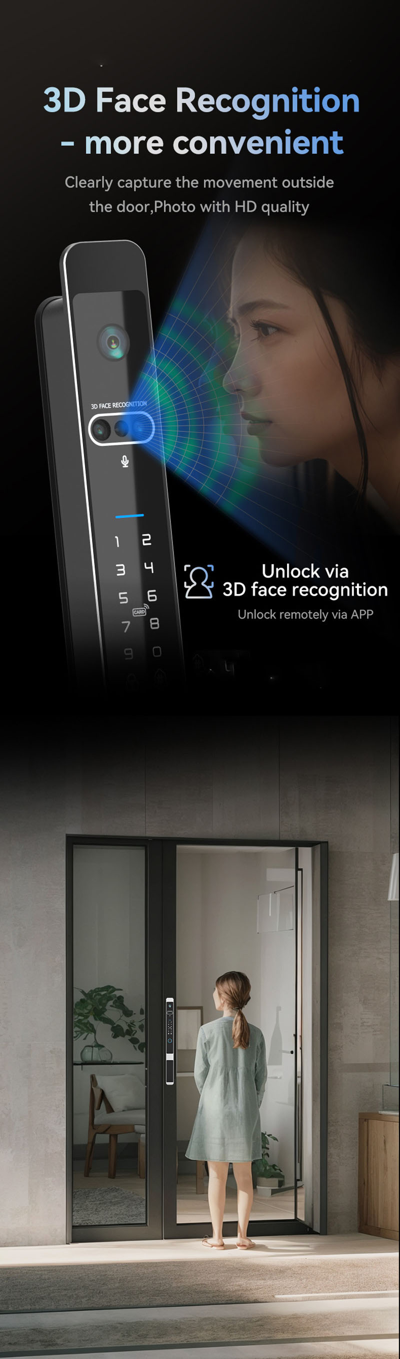 Kunci Pintu Digital UPVC Tuya  - Peephole Camera Viewer ulasan dan harga