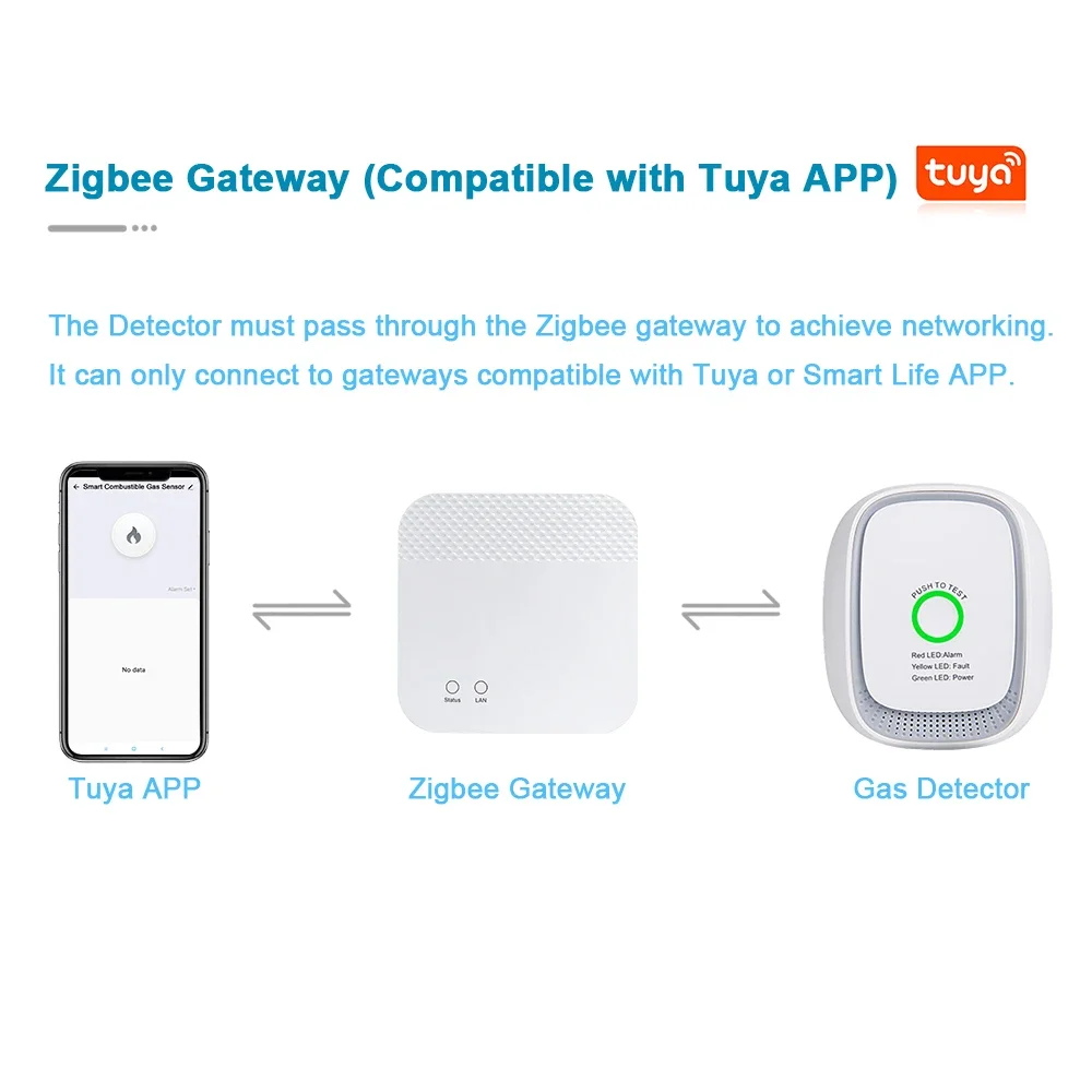 HEIMAN Zigbee Tuya Sensor Gas  - Home Security With Alarm ulasan dan harga