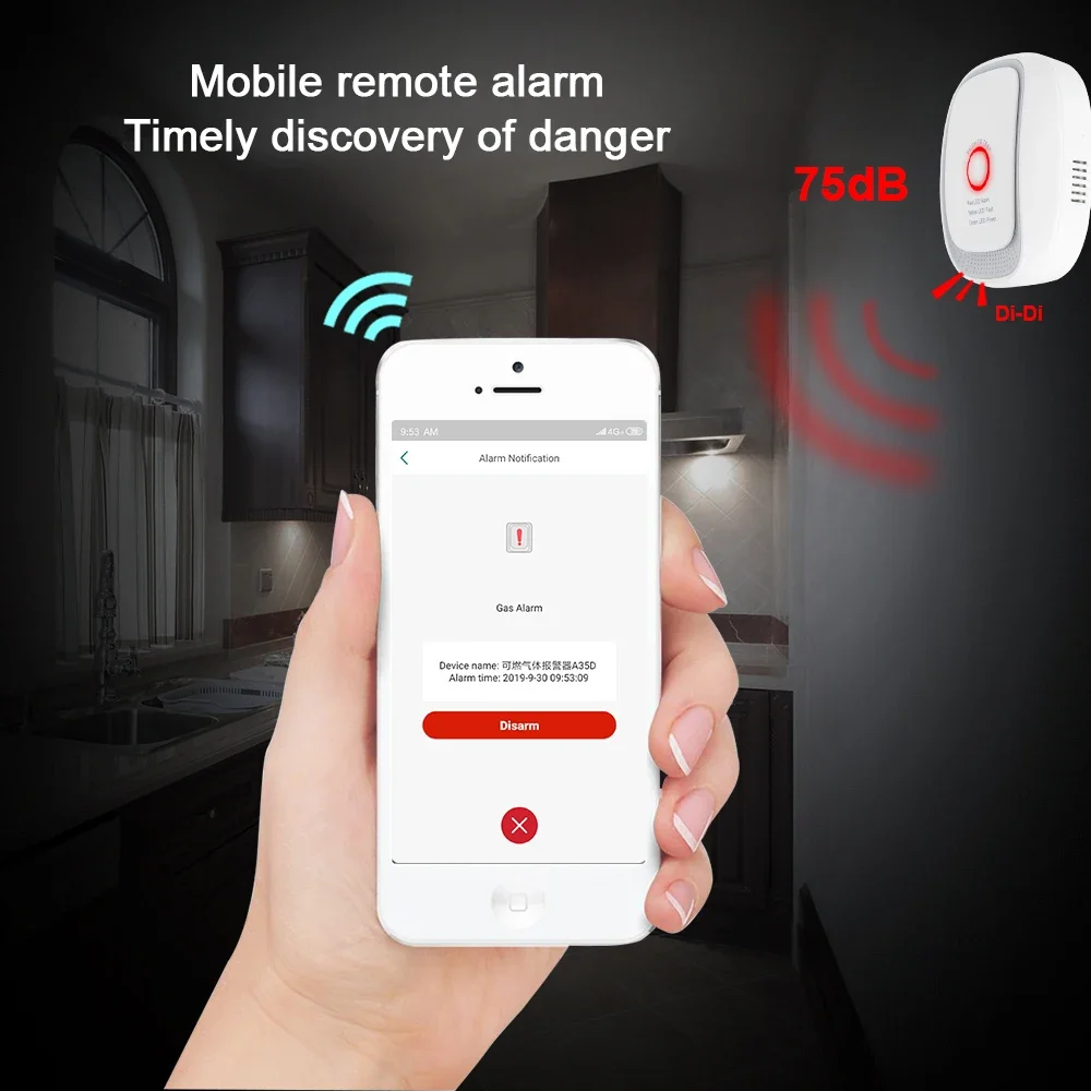 HEIMAN Zigbee Tuya Sensor Gas  - Home Security With Alarm ulasan dan harga