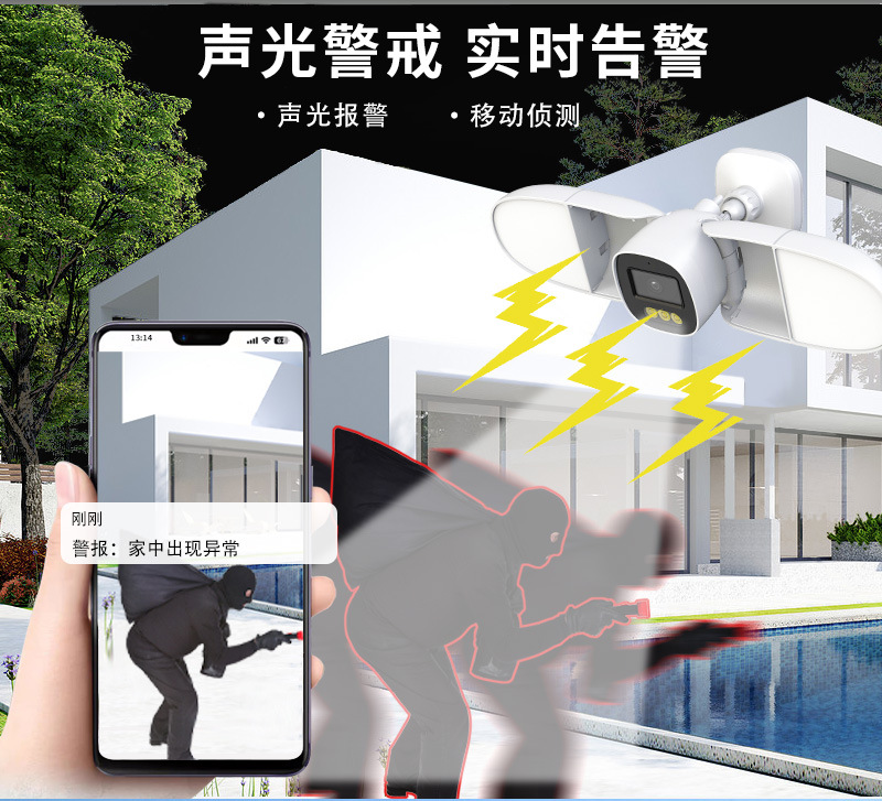 Kamera IP Gudang dengan Lampu  - Home Security Flood Lights ulasan dan harga