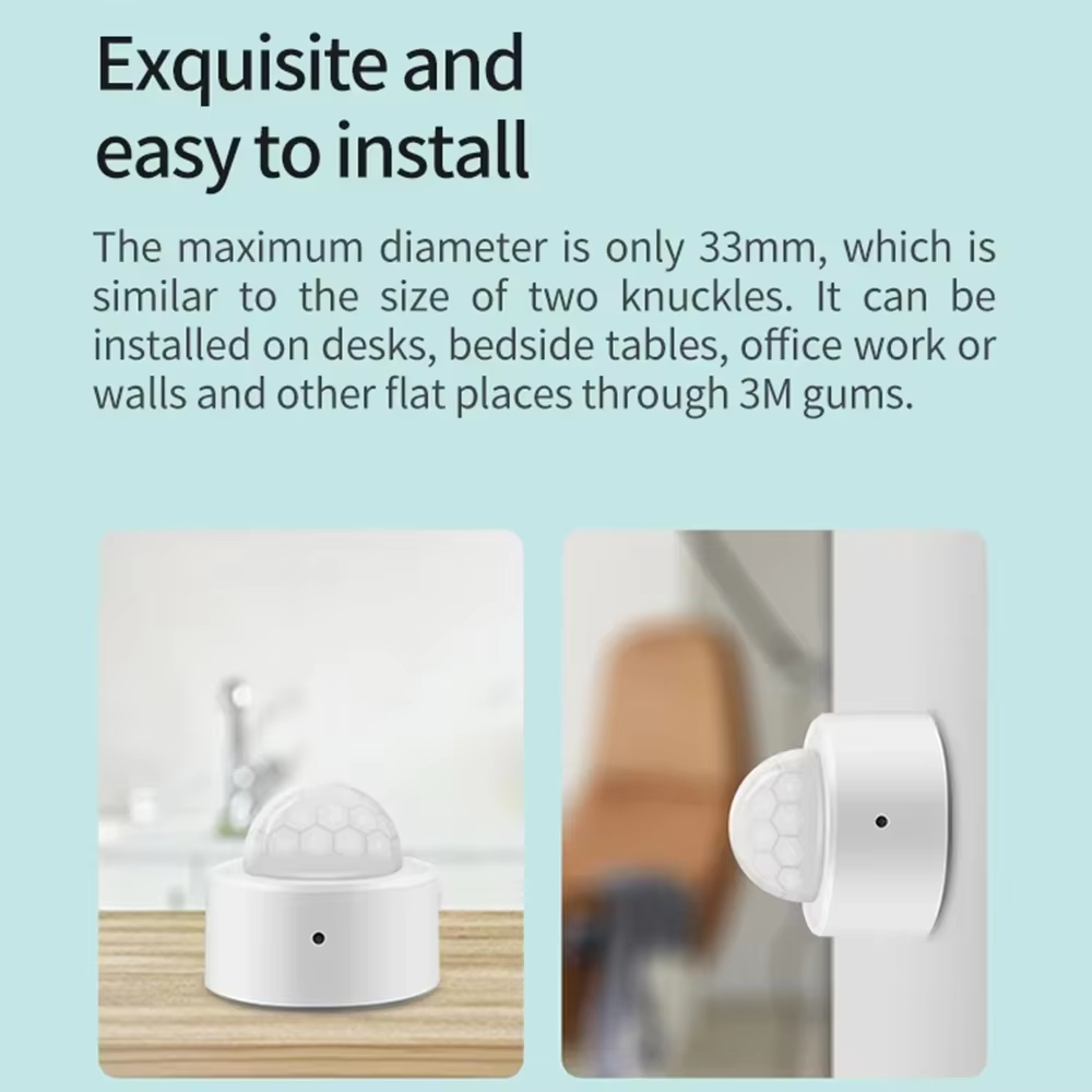 Sensor Gerak PIR Mini Zigbee,  - Home Security With Alarm ulasan dan harga