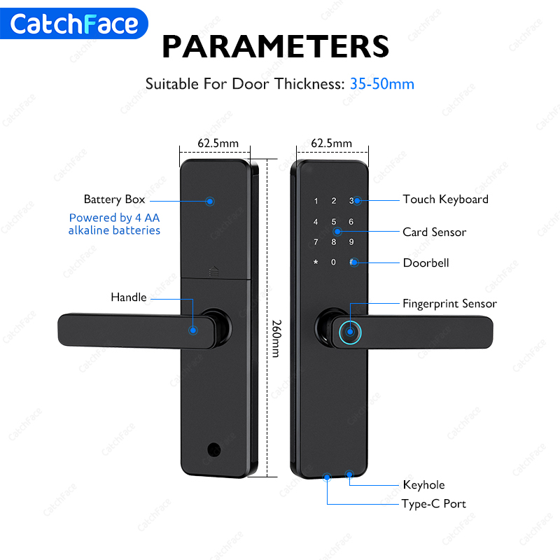 TTLock Kunci Pintu Pintar Sidi - Home Security Battery ulasan dan harga