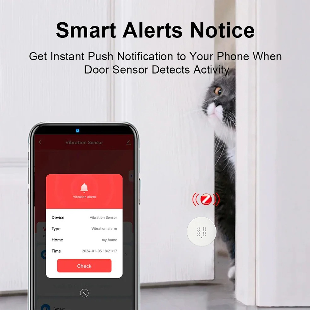 Sensor Getaran Cerdas Tuya Zig - Home Security With Alarm ulasan dan harga