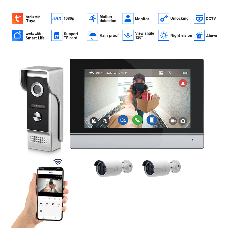 Layar IPS 7 Inci 2MP Tuya Kont - Home Security Tips ulasan dan harga